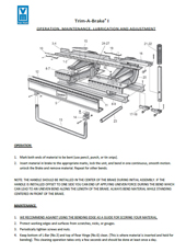 Trim-a-brake I Instructions